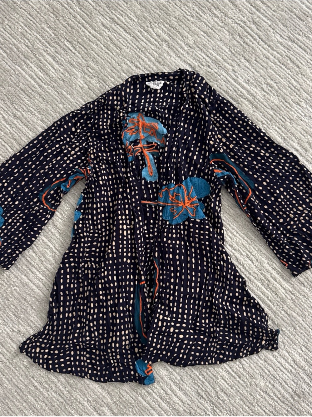 Bel Kazan Kimono Jacket with Teal & Coral Accents